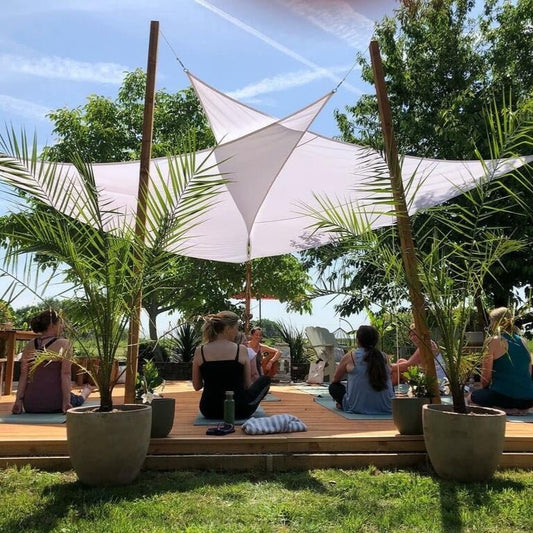 Equilateral Triangle 5m - Clara Sun Shade Sail - White Waterproof UV Garden Canopy Awning - Clara Shade Sails - Clara Shade Sails -