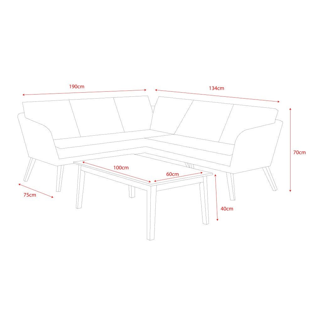 Norfolk Leisure Chedworth Corner Garden Sofa and Table - Grey - Clara Shade Sails - Norfolk Leisure -
