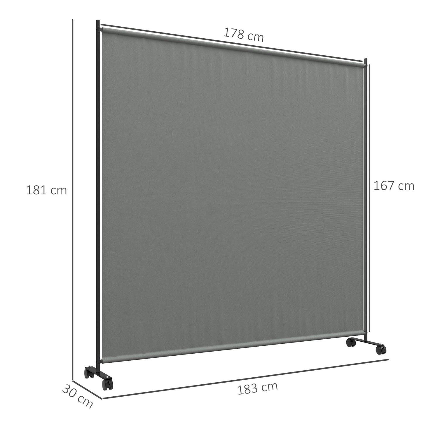Outsunny Outdoor Privacy Screen with Wheels - Dark Grey - Clara Shade Sails - Outsunny -