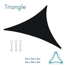 Black Shade Sail Equilateral Triangle water resistant UV resistant
