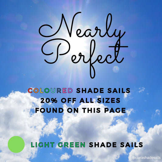 Nearly Perfect - Light Green Coloured Shade Sails Opened But Not Used