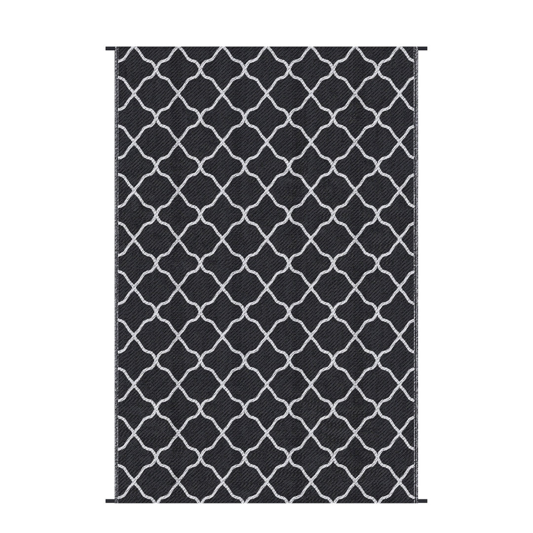 Outsunny Reversible Outdoor Garden Rug (182cm x 274cm) – Black & White or Grey & White
