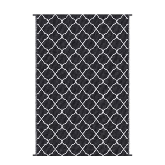Outsunny Reversible Outdoor Garden Rug (182cm x 274cm) – Black & White or Grey & White