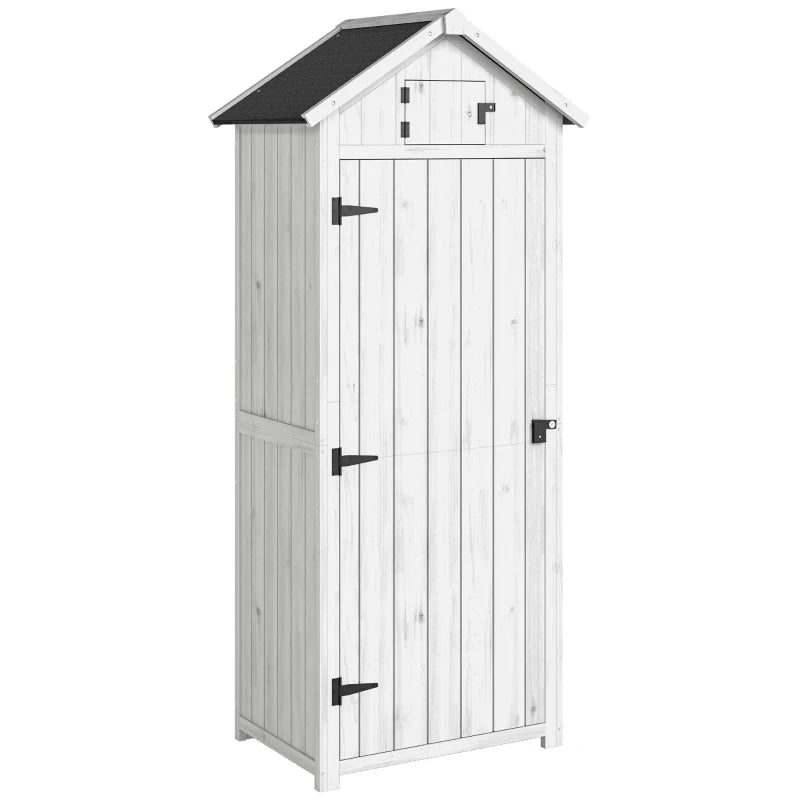 Outsunny Wooden Vertical Garden Shed - Natural Wood, Grey, Green, Blue, White - Clara Shade Sails