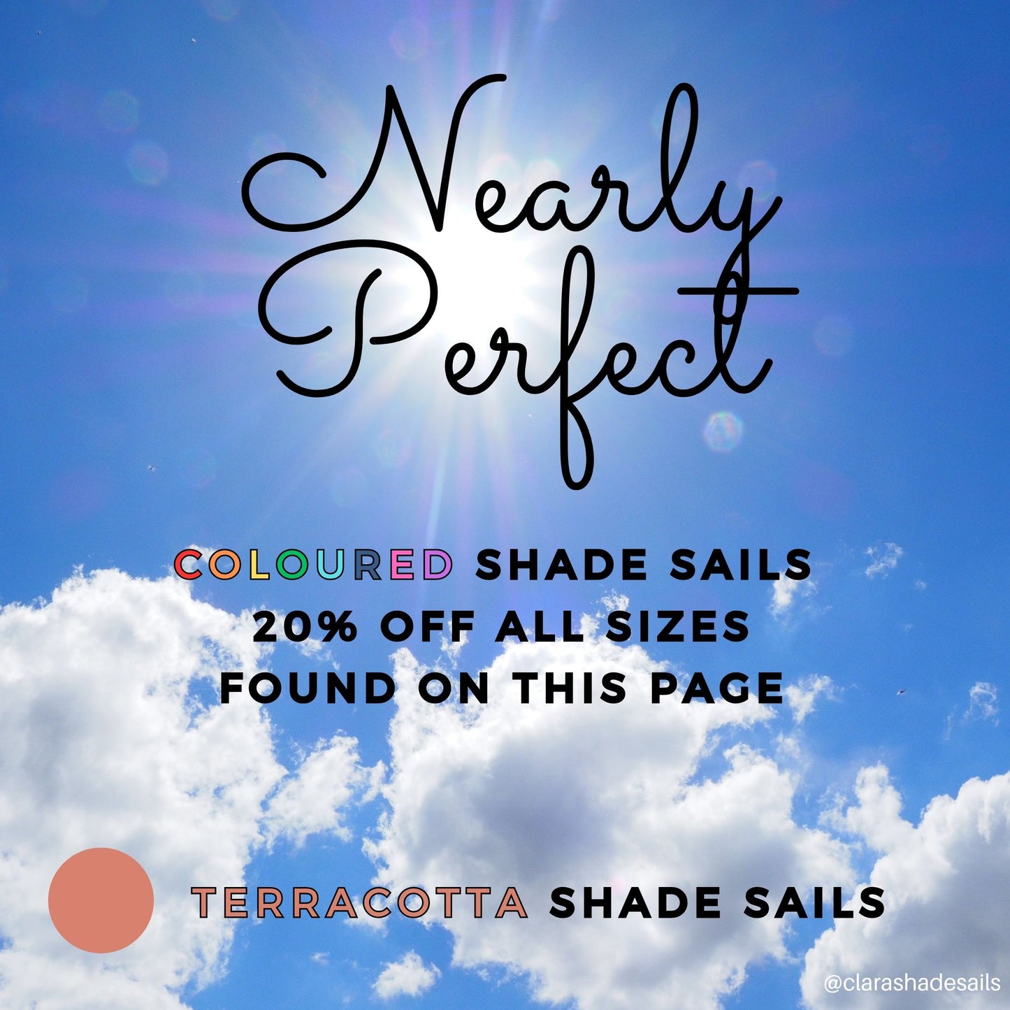 Nearly Perfect - Terracotta Coloured Shade Sails Opened But Not Used