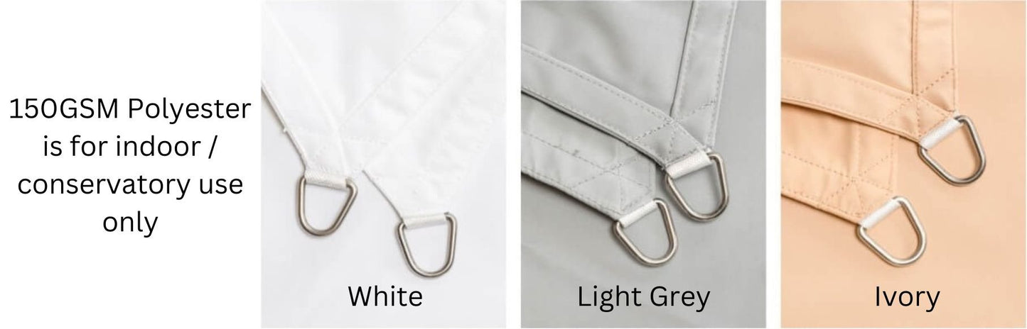 DIY Made to Measure Shade Sail Material Samples - Clara Shade Sails - Clara Shade Sails - 150GSM Polyester - White - 