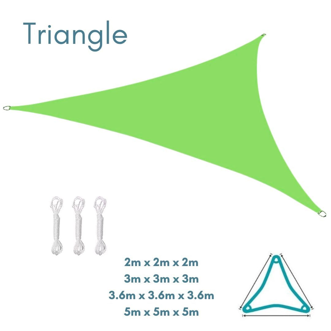 Equilateral Triangle Light Green - Sun Shade Sail - Water Resistant UV Garden Canopy Awning 2m 3m 3.6m 5m - Clara Shade Sails - Clara Shade Sails - 2m - 