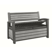 Keter Hudson Duotech Garden Bench Storage Box Wood Effect 227L Grey - Clara Shade Sails - Keter - 