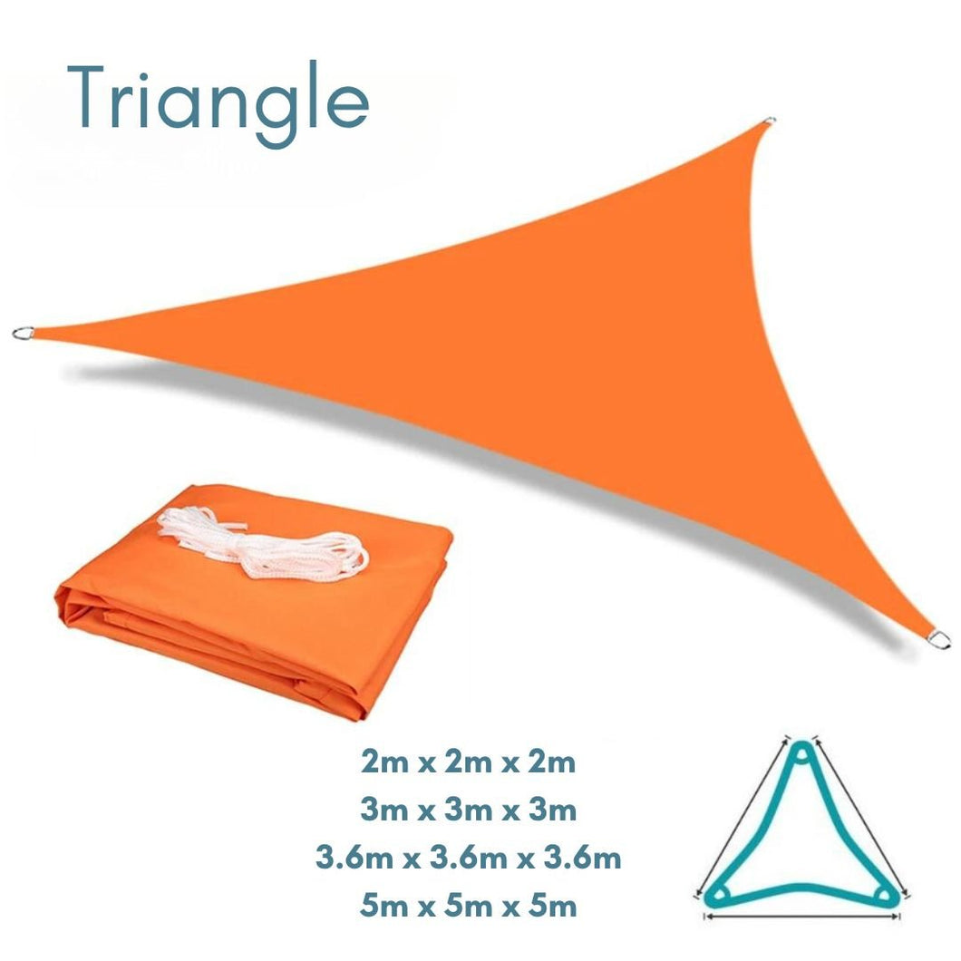 Orange Shade Sail Equilateral Triangle water resistant UV resistant