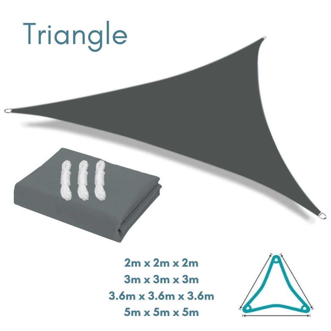 Dark Grey Anthracite Shade Sail Equilateral Triangle water resistant UV resistant