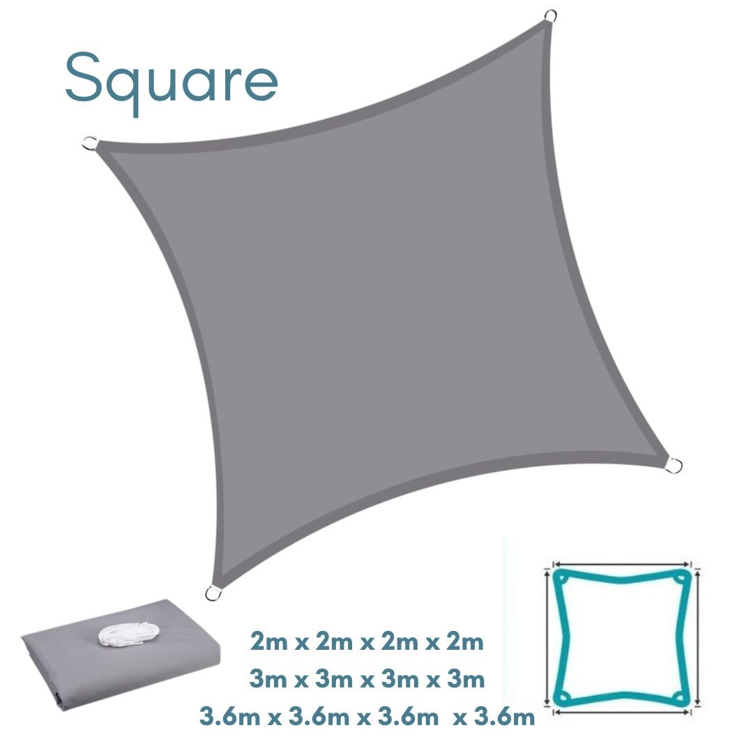 Grey Shade Sail Rectangle water resistant UV resistant
