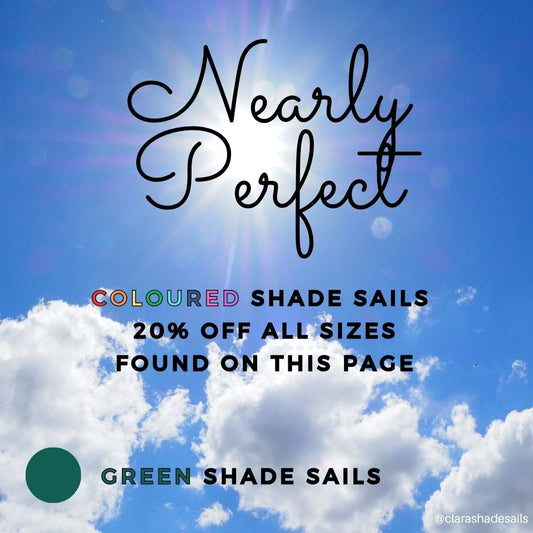 Nearly Perfect - Green Coloured Shade Sails Opened But Not Used - Clara Shade Sails - Clara Shade Sails