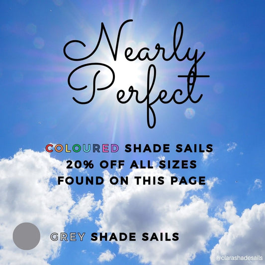 Nearly Perfect - Grey Coloured Shade Sails Opened But Not Used - Clara Shade Sails - Clara Shade Sails - Square - 2m x 2m - 