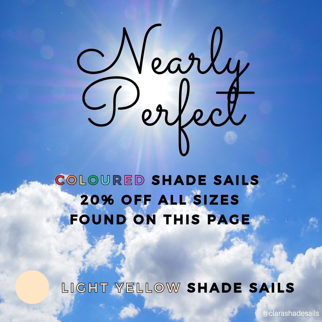Nearly Perfect - Light Yellow Coloured Shade Sails Opened But Not Used - Clara Shade Sails - Rectangle