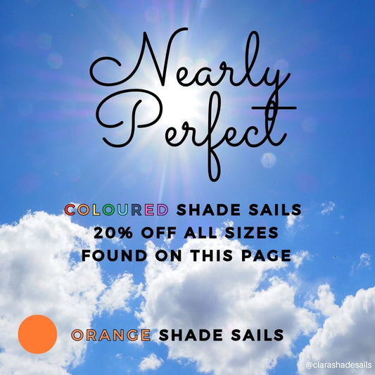 Nearly Perfect - Orange Coloured Shade Sails Opened But Not Used - Clara Shade Sails - Clara Shade Sails - Rectangle