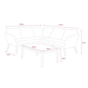 Norfolk Leisure Chedworth Corner Garden Sofa and Table - Grey - Clara Shade Sails - Norfolk Leisure - 