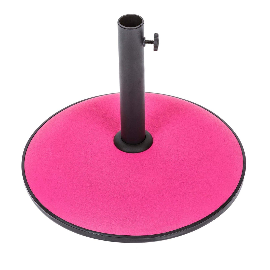 Norfolk Leisure Colourful Parasol Umbrella Stand Base - Solid Concrete 15kg - Fuchsia, Aqua, Lime, Purple - Clara Shade Sails - Norfolk Leisure - Fuchsia - 