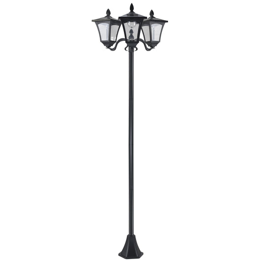 Outsunny 1.8m Traditional Victorian Style 3 - Way Solar Garden Lamp Post – Black - Clara Shade Sails - Outsunny - 