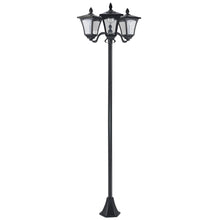 Outsunny 1.8m Traditional Victorian Style 3 - Way Solar Garden Lamp Post – Black - Clara Shade Sails - Outsunny - 
