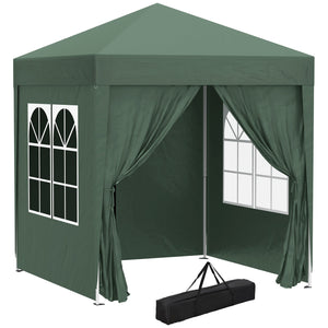 Outsunny 2m x 2m Pop Up Gazebo - Black, Grey, White, Blue, Green or Brown - Clara Shade Sails - Outsunny - Green - 