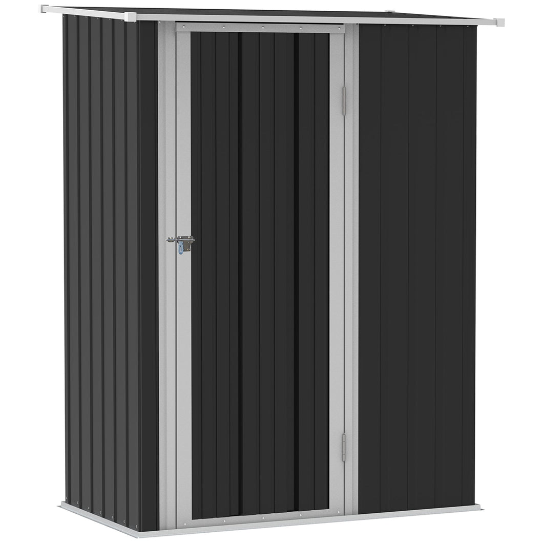 Outsunny 5ft x 3ft Metal Garden Shed - Dark Grey, Green or Brown - Clara Shade Sails - Outsunny - Dark Grey - 