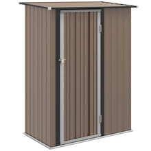 Outsunny 5ft x 3ft Metal Garden Shed - Dark Grey, Green or Brown - Clara Shade Sails - Outsunny - Brown - 