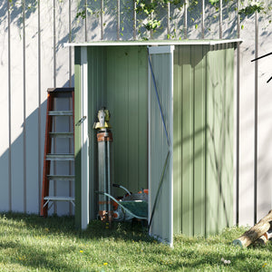 Outsunny 5ft x 3ft Metal Garden Shed - Dark Grey, Green or Brown - Clara Shade Sails - Outsunny - Light Green - 