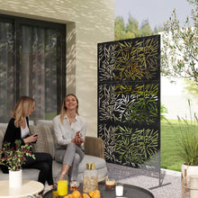 Outsunny Decorative Black Metal Garden Privacy Screen, Bamboo Style - Clara Shade Sails - Outsunny - 