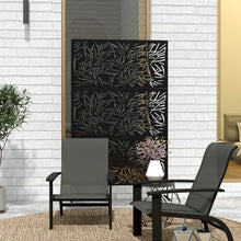 Outsunny Decorative Black Metal Garden Privacy Screen, Bamboo Style - Clara Shade Sails - Outsunny - 