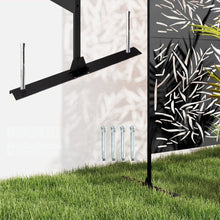 Outsunny Decorative Black Metal Garden Privacy Screen, Bamboo Style - Clara Shade Sails - Outsunny - 