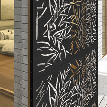 Outsunny Decorative Black Metal Garden Privacy Screen, Bamboo Style - Clara Shade Sails - Outsunny - 