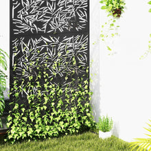 Outsunny Decorative Black Metal Garden Privacy Screen, Bamboo Style - Clara Shade Sails - Outsunny - 