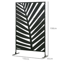 Outsunny Decorative Black Metal Garden Privacy Screen, Banana Leaf - Clara Shade Sails - Outsunny - 