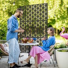 Outsunny Decorative Black Metal Garden Privacy Screen, Geometric - Clara Shade Sails - Outsunny - 