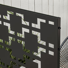 Outsunny Decorative Black Metal Garden Privacy Screen, Geometric - Clara Shade Sails - Outsunny - 