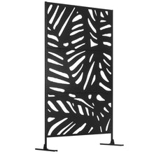 Outsunny Decorative Black Metal Garden Privacy Screen, Large Leaves Pattern - Clara Shade Sails - Outsunny - 