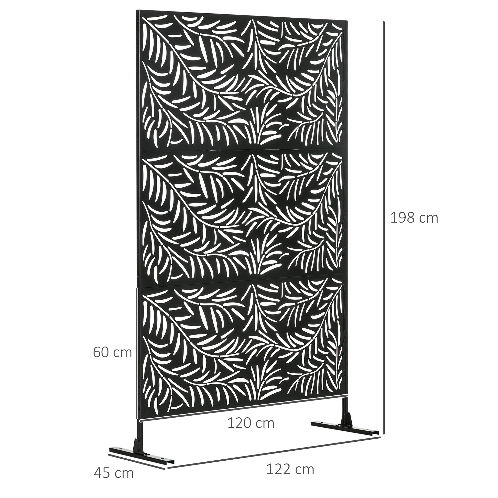 Outsunny Decorative Black Metal Garden Privacy Screen, Willow Branch - Clara Shade Sails - Outsunny - 