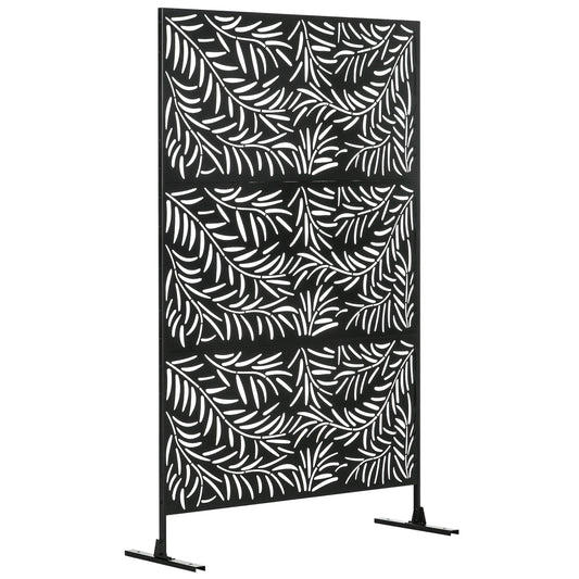 Outsunny Decorative Black Metal Garden Privacy Screen, Willow Branch - Clara Shade Sails - Outsunny - 