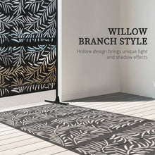 Outsunny Decorative Black Metal Garden Privacy Screen, Willow Branch - Clara Shade Sails - Outsunny - 