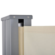 Outsunny Double Retractable Side Awning Privacy Screen, Beige - 6m x 1.6m - Clara Shade Sails - Outsunny - 