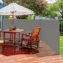 Outsunny Double Retractable Side Awning Privacy Screen, Grey - 6m x 2m - Clara Shade Sails - Outsunny - 