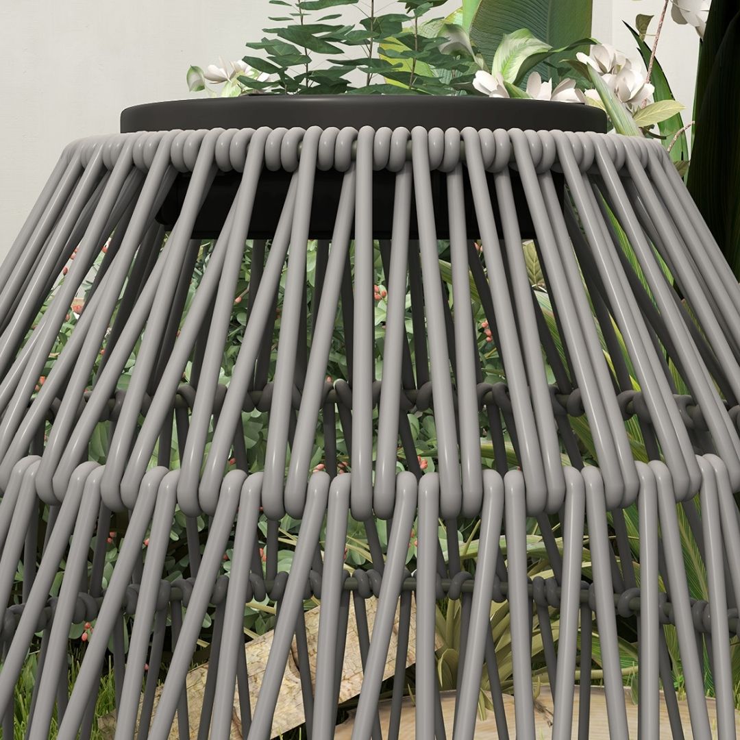 Outsunny Rattan Solar Outdoor Lamp, Brown or Grey - Clara Shade Sails - Outsunny - Grey - 