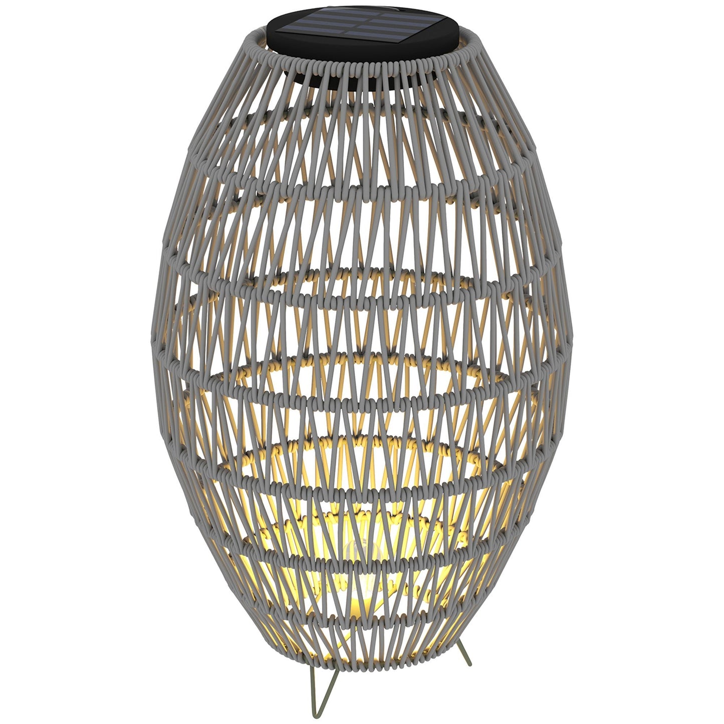 Outsunny Rattan Solar Outdoor Lamp, Brown or Grey - Clara Shade Sails - Outsunny - Grey - 