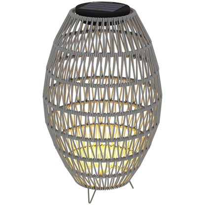 Outsunny Rattan Solar Outdoor Lamp, Brown or Grey - Clara Shade Sails - Outsunny - Grey - 