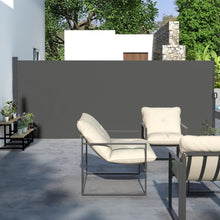 Outsunny Retractable Side Awning Privacy Screen, Black, Dark Grey or Khaki - 4m x 1.6m - Clara Shade Sails - Outsunny - Dark Grey - 