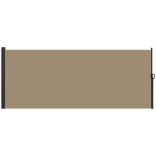 Outsunny Retractable Side Awning Privacy Screen, Black, Dark Grey or Khaki - 4m x 1.6m - Clara Shade Sails - Outsunny - Khaki - 