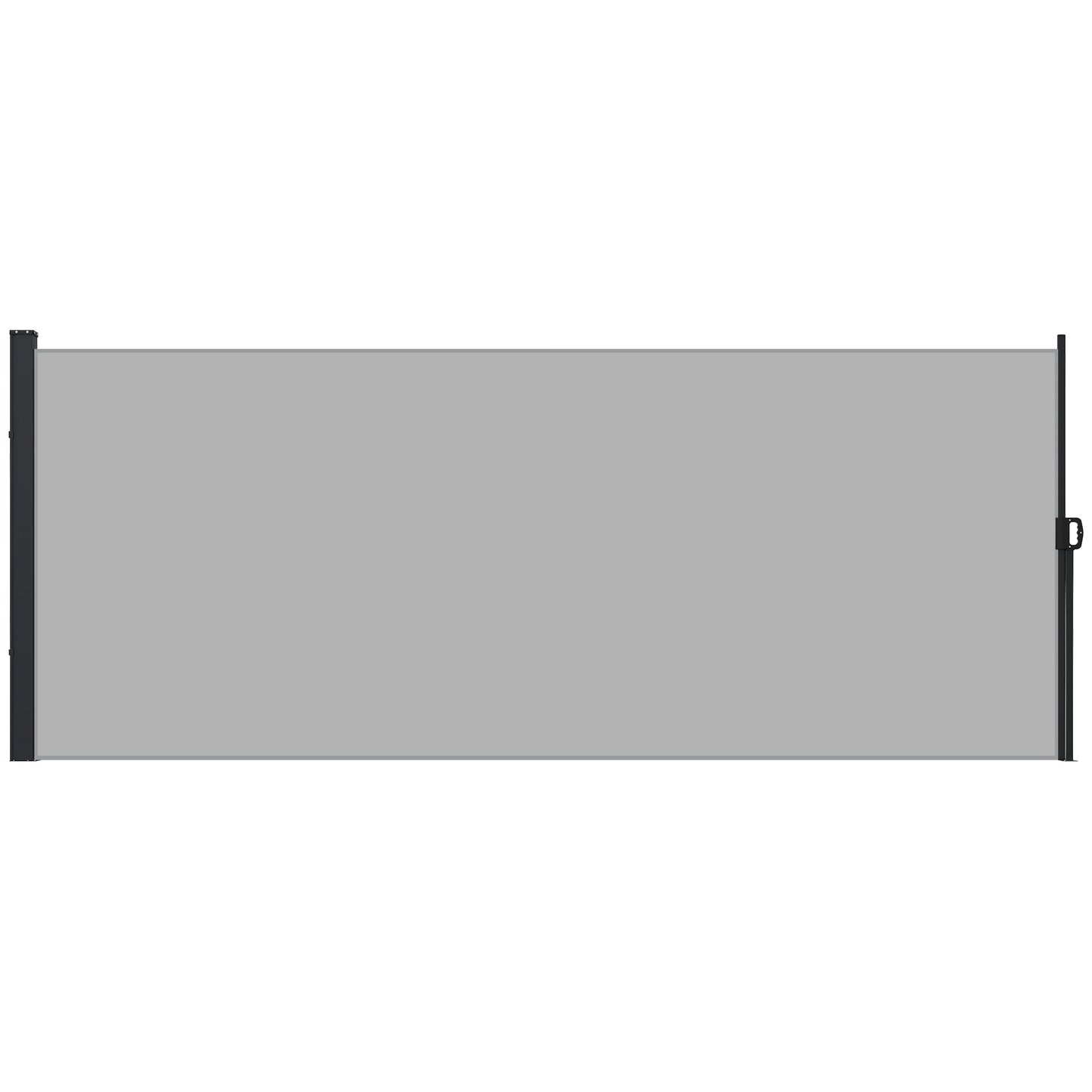 Outsunny Retractable Side Awning Privacy Screen, Black, Dark Grey or Light Grey - 4m x 1.8m - Clara Shade Sails - Outsunny - Light Grey - 