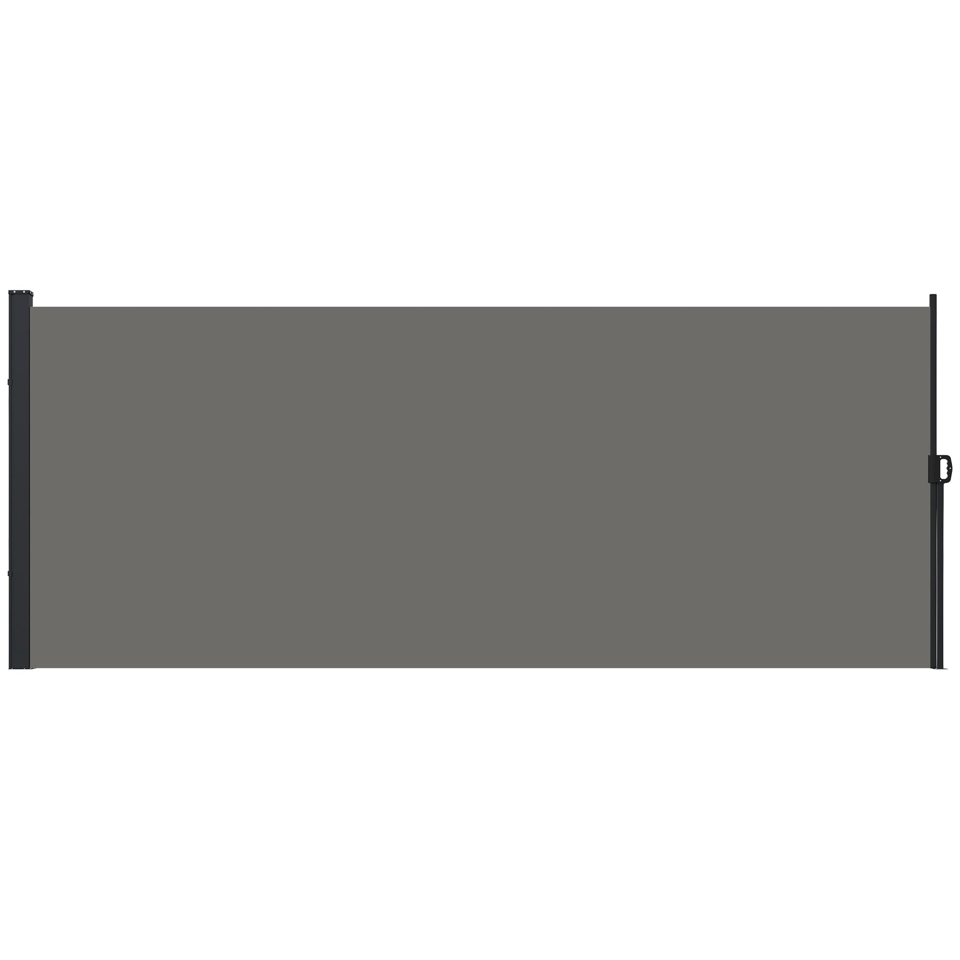 Outsunny Retractable Side Awning Privacy Screen, Black, Dark Grey or Light Grey - 4m x 1.8m - Clara Shade Sails - Outsunny - Dark Grey - 