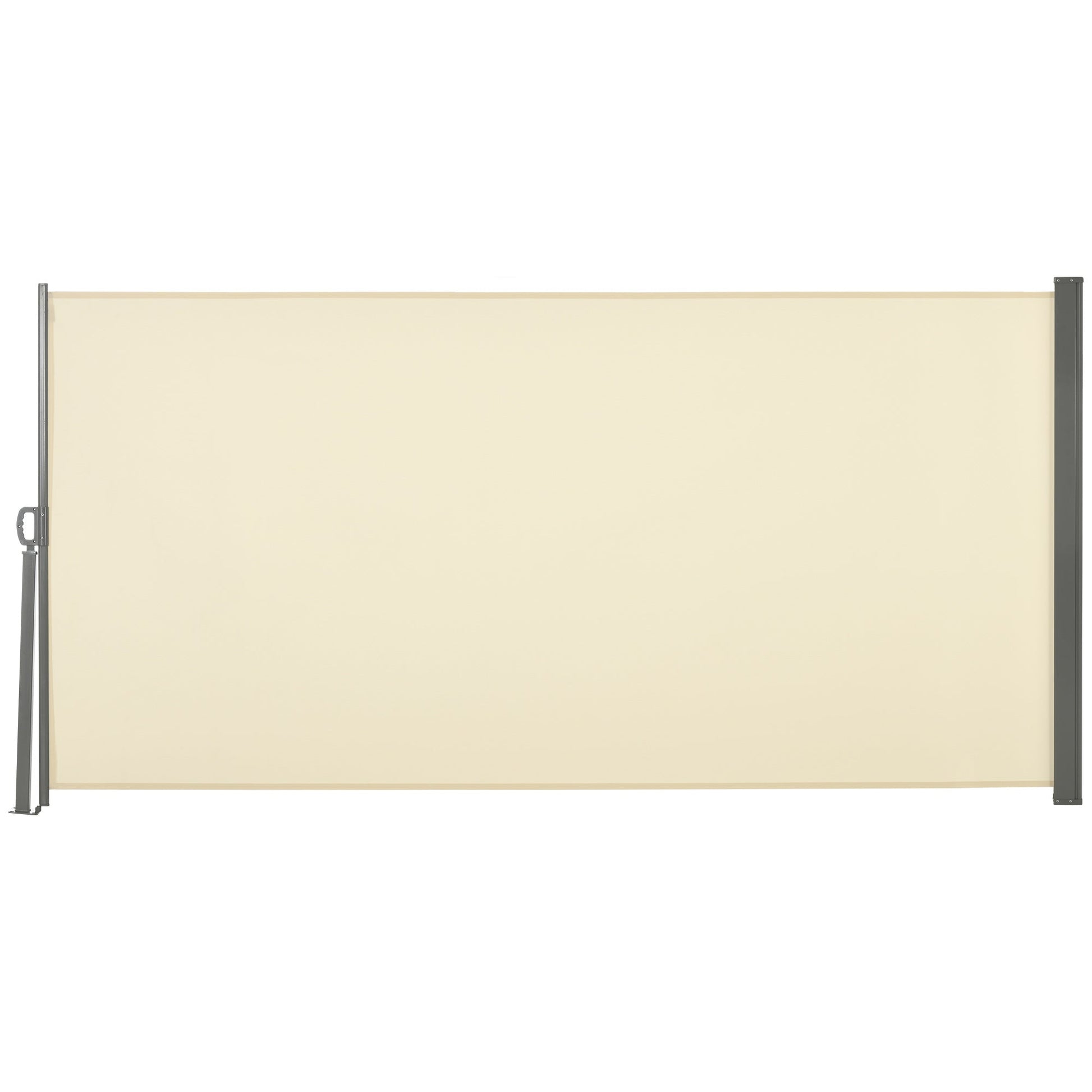 Outsunny Retractable Side Awning Privacy Screen, Grey, Black or Cream - 3m x 1.6m - Clara Shade Sails - Outsunny - Cream - 