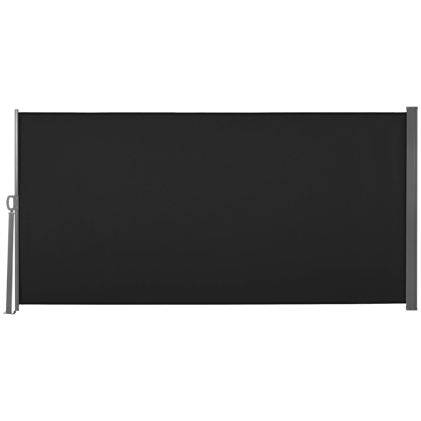 Outsunny Retractable Side Awning Privacy Screen, Grey, Black or Cream - 3m x 1.6m - Clara Shade Sails - Outsunny - Black - 